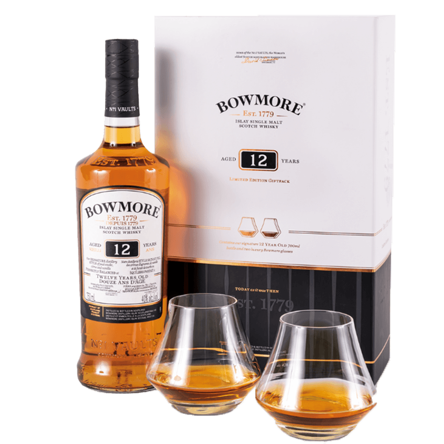 Bowmore 12 Ani + 2 Pahare 0,7L Bowmore 12YO 0.7L + 2 Pahare - imagine 1
