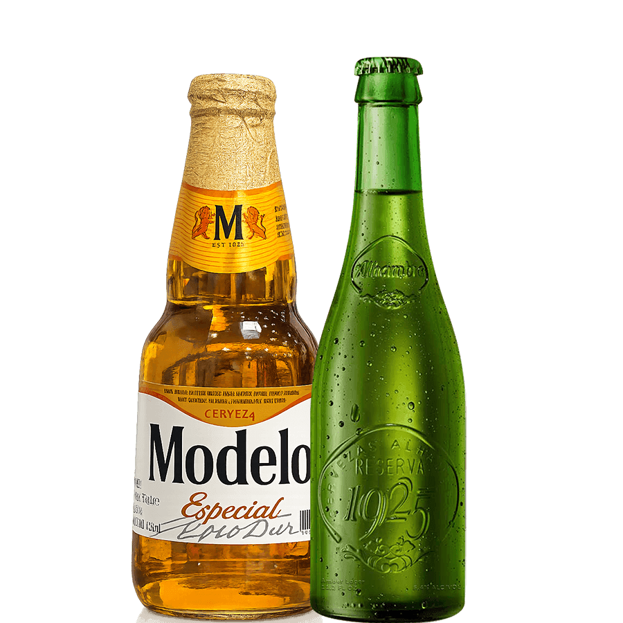 Combo Modelo Blond + Alhambra Verde Combo Modelo Blond x Alhambra Reserva 1925 x48 sticle - imagine 1